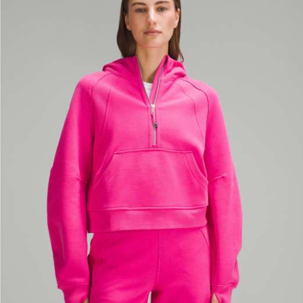 Women's Sonic Pink Scuba Half Zip Hoodie Lululemon size xs/s